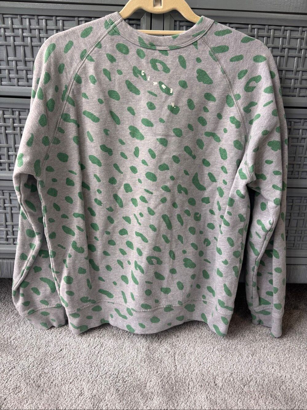 Clare V. Leopard Lips crewneck oversized Sweatshirt, Small $178 F18 - Picture 8 of 11